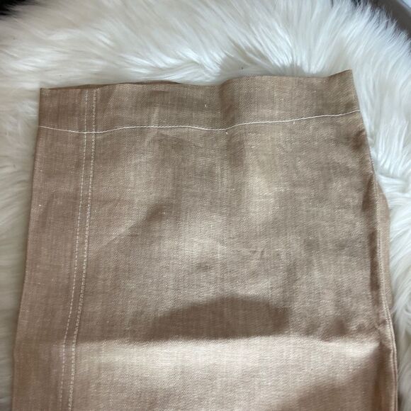 Ronen Chen Tan Linen Wide Leg Pants Sz 4 - Picture 10 of 13